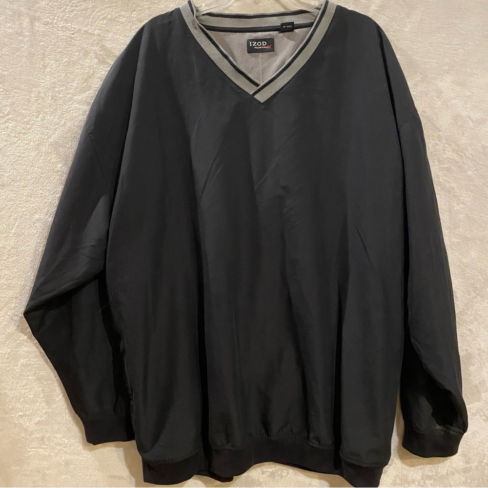 IZOD PerformX Jacket Men’s 3XL Black Vneck Pullover Windbreaker Lined
